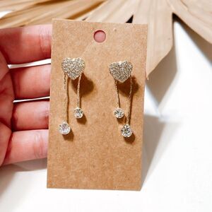 Diamond heart earrings S344